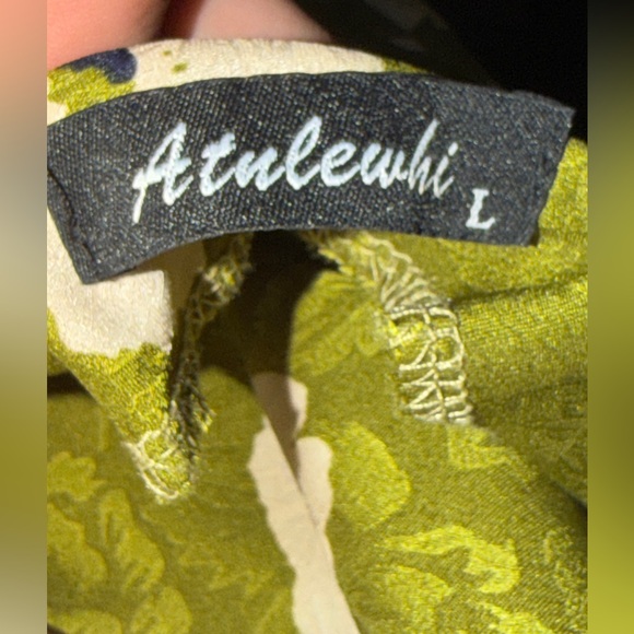 NWOT. Atnlewhi Floral Green Maxi Dress size L. - Picture 2 of 16